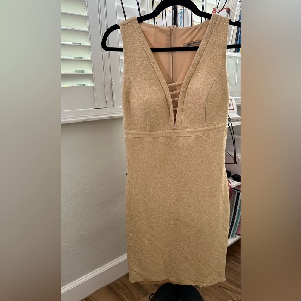 Golden dress.